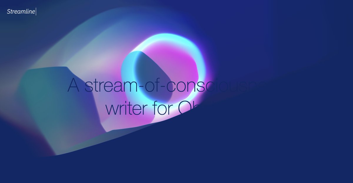 SpringStreetNYC's tweet image. Not sure why but I wanted to share this today. Probably because I&apos;m still pretty proud of the whole thing.

Streamline: A stream-of-consciousness writer for Obsidian at https://alexisrondeau(.)me/getstreamline/