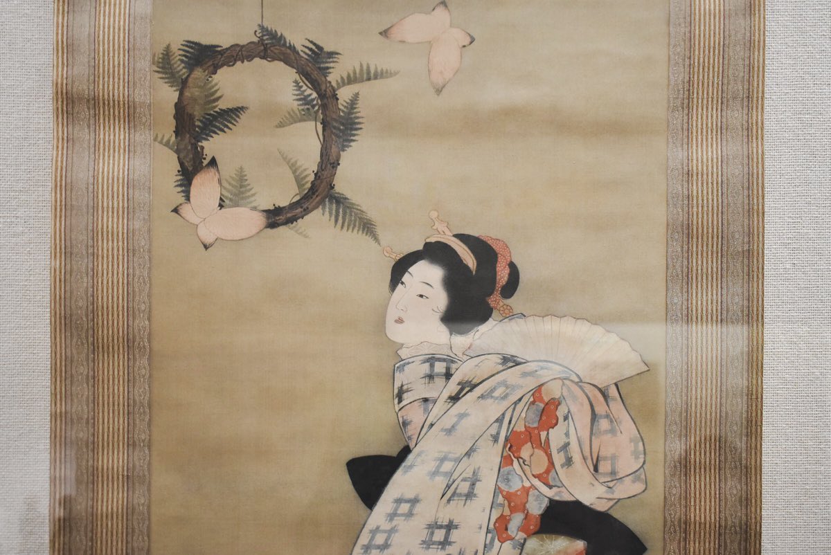 こちらは葛飾応為の《蝶々二美人図(部分)》。今、東京・両国のすみだ