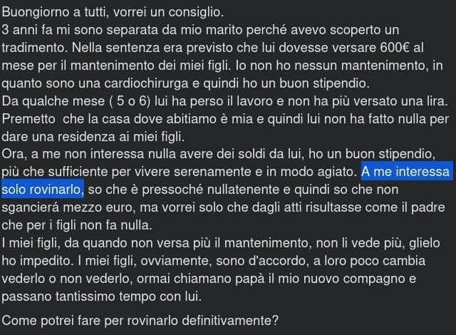Peccato che non sono riuscita a risalire al nome di questa eccelsa "cardiochirurgo " perché potrebbe essere qualsiasi persona normale a voler rovinare lei, grandissima merda