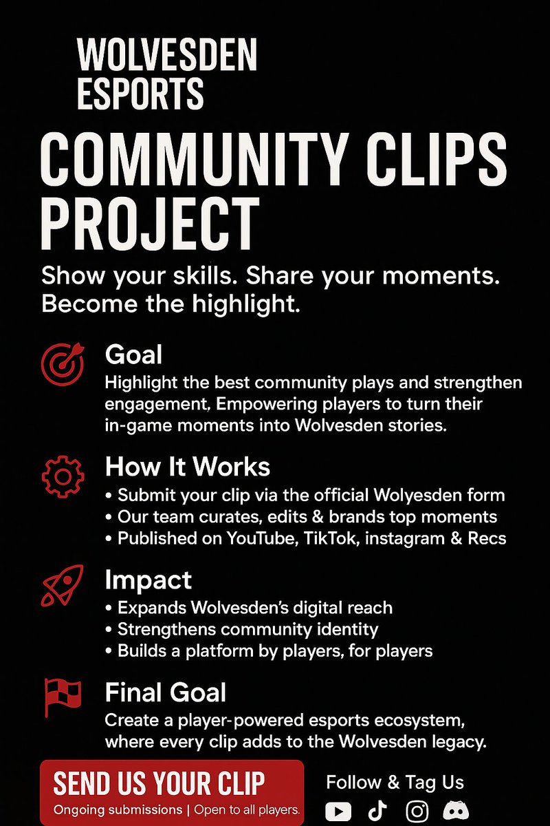 We’re showcasing the community’s best moments  epic plays,  fails, and highlights !!
Submit your clips and get featured on Wolvesden socials !!
 forms.gle/Mt7yWLy3MdLUWR…