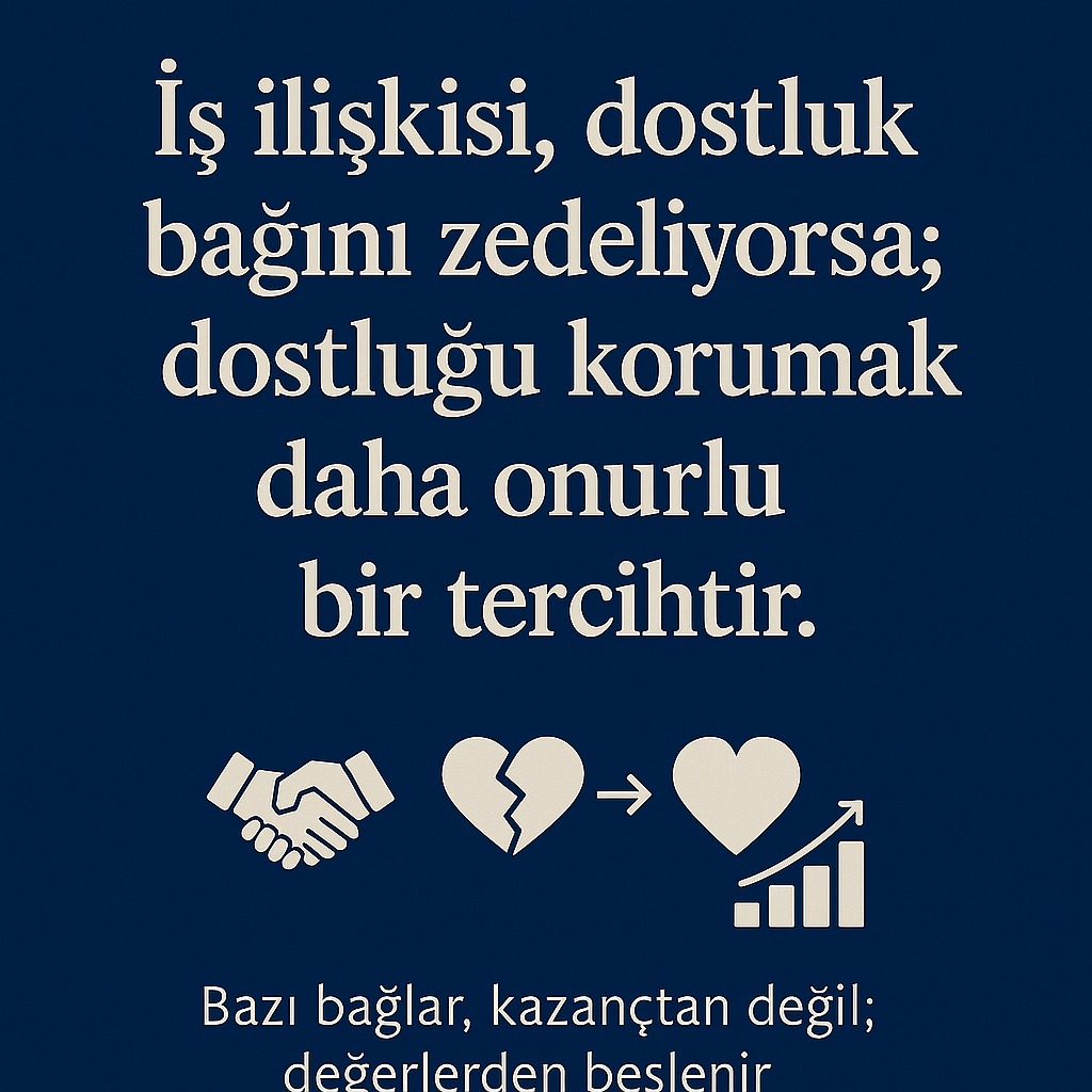 🔁 Siz böyle bir tercih yaptınız mı? Deneyimlerinizi duymak isterim. 

#DeğerOdaklıLiderlik #İşVeİnsan #İlişkiYönetimi #Dostluk #ProfesyonelEtik #KarakterÖnceliklidir #LinkedInTürkiye