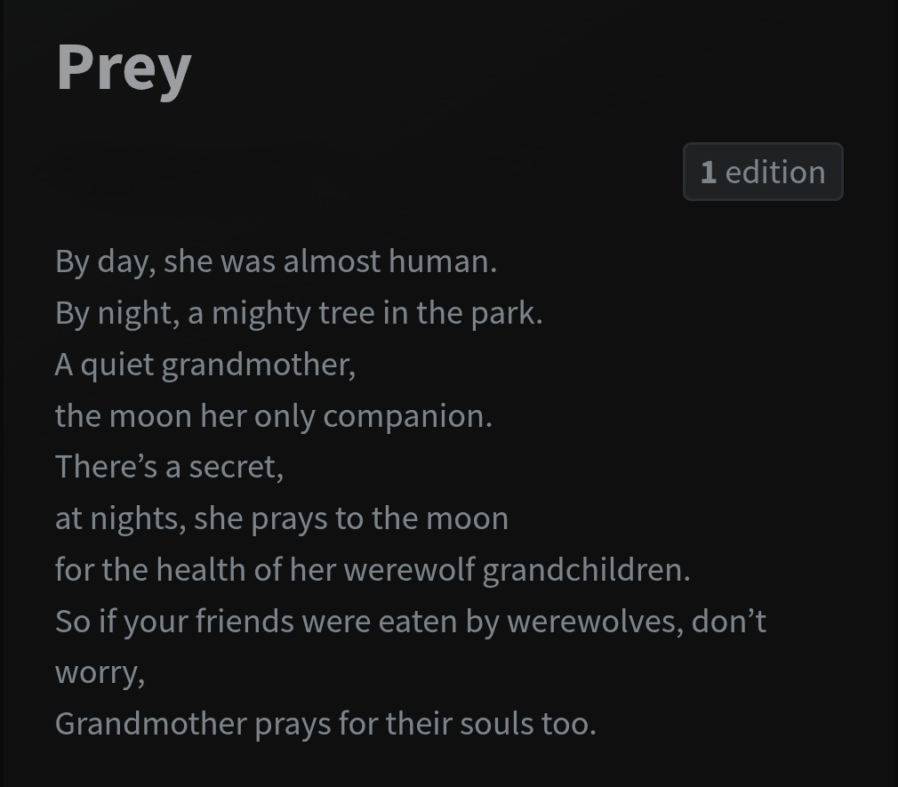 GM and SOLD!

Thank you dearest <a href="/mrbretjolliffe/">Bret</a> for adopting *Prey* !

+Available on secondary!

objkt.com/tokens/KT18exj…
