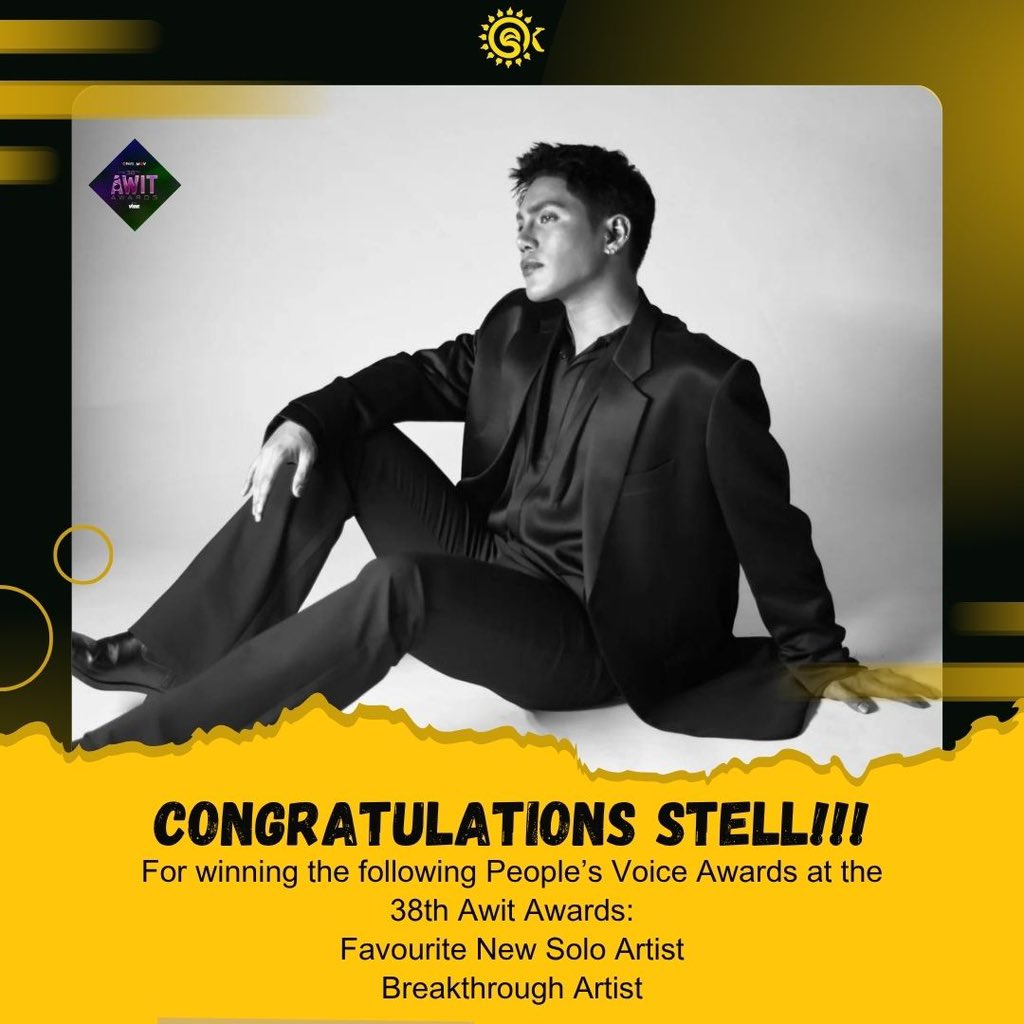 KENSTELLATIONPH's tweet photo. Stell wins big at this year’s Awit Awards powered by Vibe. 

People's Voice Awards - Breakthrough Artist

People's Voice Awards - Favorite New Solo Artist

@stellajero_ #Stell https://t.co/Cb2YgGT0DN