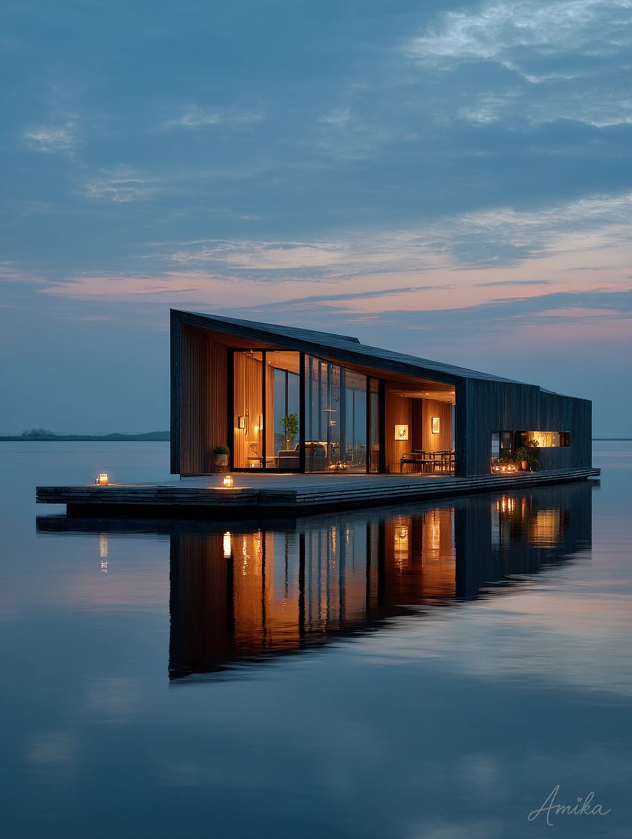 amkamk5556's tweet image. 『どこかのひろーいところ　１日の終わり編』

ほっとするあかりが灯る、やさしい空間

#ミニマム建築AI
#AIart