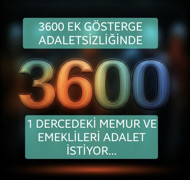 Hatırlatalım #BirinciDereceye3600 Ek Gösterge sözü verildi, yaklaşık üç yıl geçti!
Artık söz değil, icraat istiyoruz!#EmekliMemuradaSeyyanen
<a href="/RTErdogan/">Recep Tayyip Erdoğan</a> <a href="/dbdevletbahceli/">Devlet Bahçeli</a> <a href="/eczozgurozel/">Özgür Özel</a> <a href="/MDervisogluTR/">Müsavat Dervişoğlu</a> <a href="/isikhanvedat/">Prof. Dr. Vedat Işıkhan</a> <a href="/55erhanusta/">Dr. Erhan Usta</a> <a href="/cenginyurt52/">Cemal Enginyurt</a> <a href="/_aliyalcin_/">Ali YALÇIN</a> <a href="/OnderKahveci/">Önder Kahveci</a> <a href="/Akparti/">AK Parti</a>  @MHP