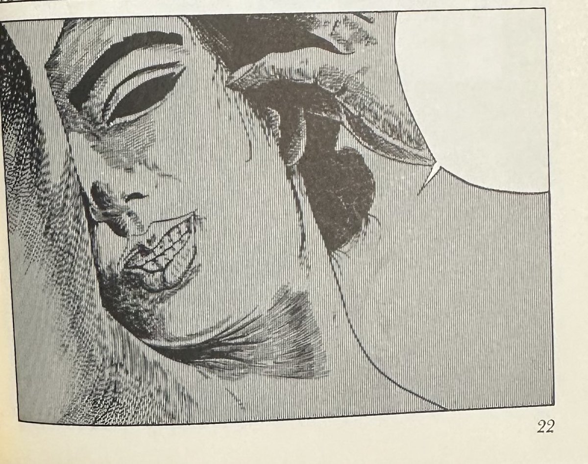 真ん中の黒丸、『ねじ式』の何もない吹き出し💬みたいなのかと思ったら目なのですね。