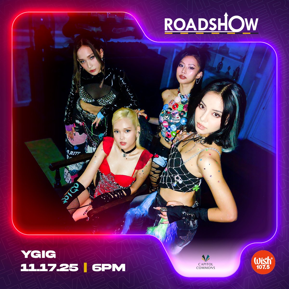 wish1075's tweet image. Make way for the live Roadshow performances of South Korean-American singer-songwriter @eaJPark, rising P-pop group @ygig_official, and rock upstart Here &amp;amp; Now!

The Wish 107.5 Bus will be parked at Rizal Row, Capitol Commons.