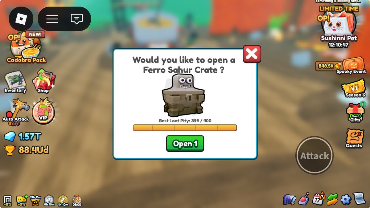 odod0d's tweet image. 余裕の天井しんどい！これはフィールドにいるからまだいいけどね
この追加でシークレットインデックスのショップぜんぶ買うことができました
#ブレインロットの進化
#brainrotevolution