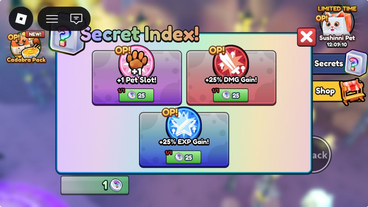 odod0d's tweet image. 余裕の天井しんどい！これはフィールドにいるからまだいいけどね
この追加でシークレットインデックスのショップぜんぶ買うことができました
#ブレインロットの進化
#brainrotevolution