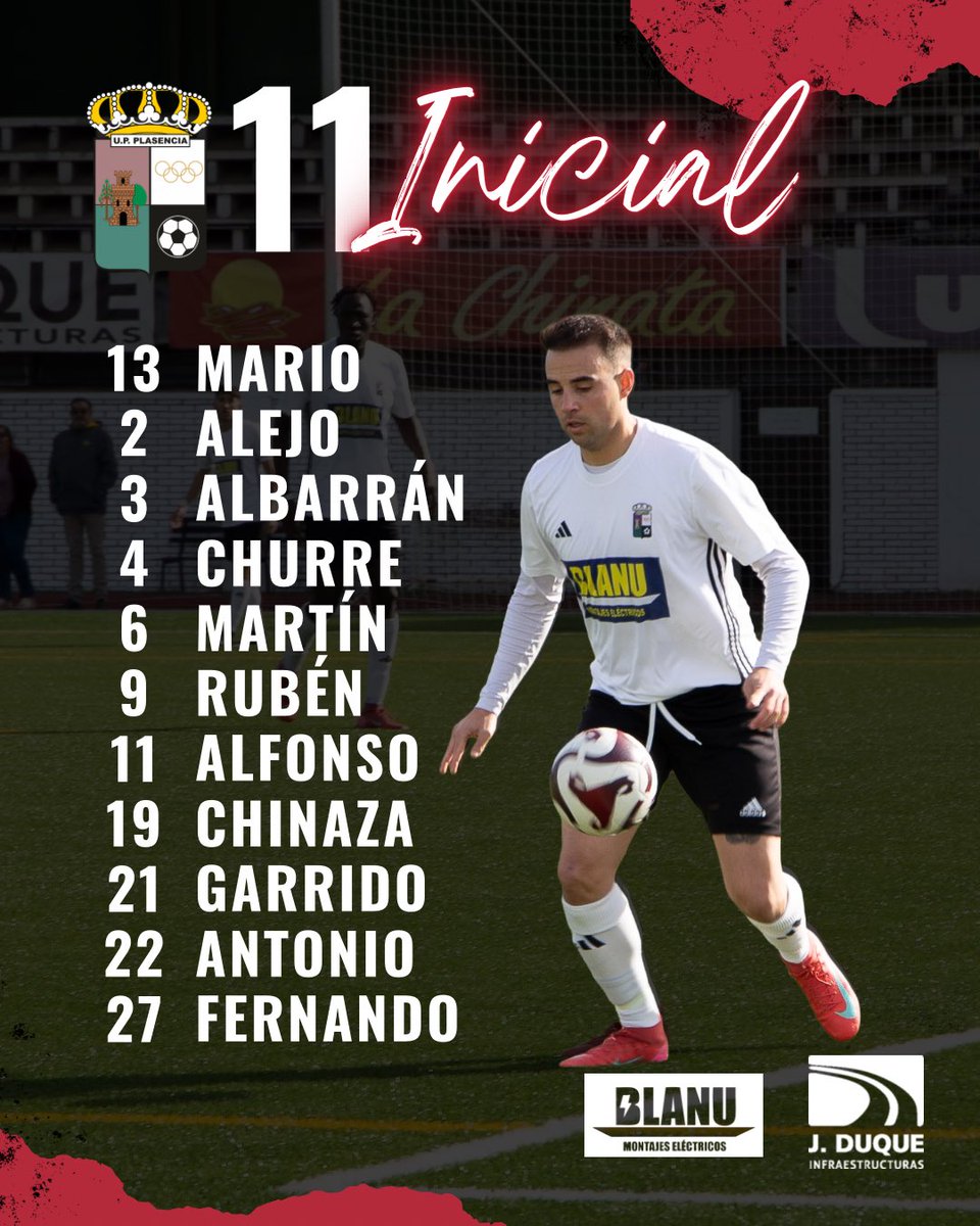 📣 ¡𝟏𝟏 𝐢𝐧𝐢𝐜𝐢𝐚𝐥!

Octavo partido de liga ante el C.P. Malpartida 💪🏼

𝐂𝐨𝐦𝐢𝐞𝐧𝐳𝐚 𝐥𝐚 𝐫𝐞𝐦𝐨𝐧𝐭𝐚𝐝𝐚🤍🖤

#upplasencia #siempreupp #temporada20252026 #comienzalaremontada