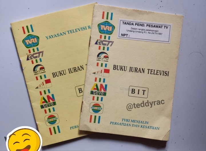 Teddyrac's tweet photo. Buku Iuran Televisi (BIT) 1997 dan 1999. Buku Tabungan Tabanas Batara, bank BTN https://t.co/vDnipYfs3X