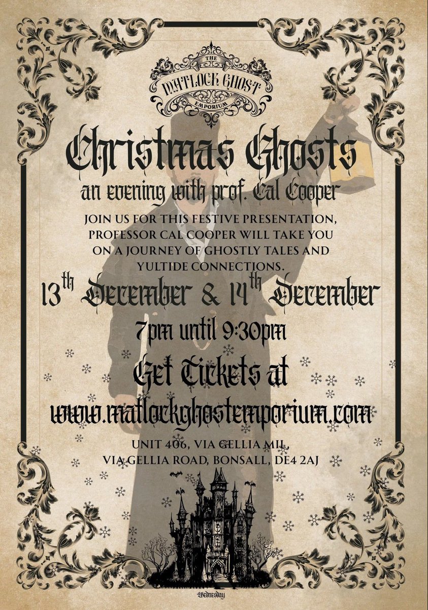 CallumECooper's tweet image. Bookings for 13th and 14th December. Seats limited!!! matlockghostemporium.com/events