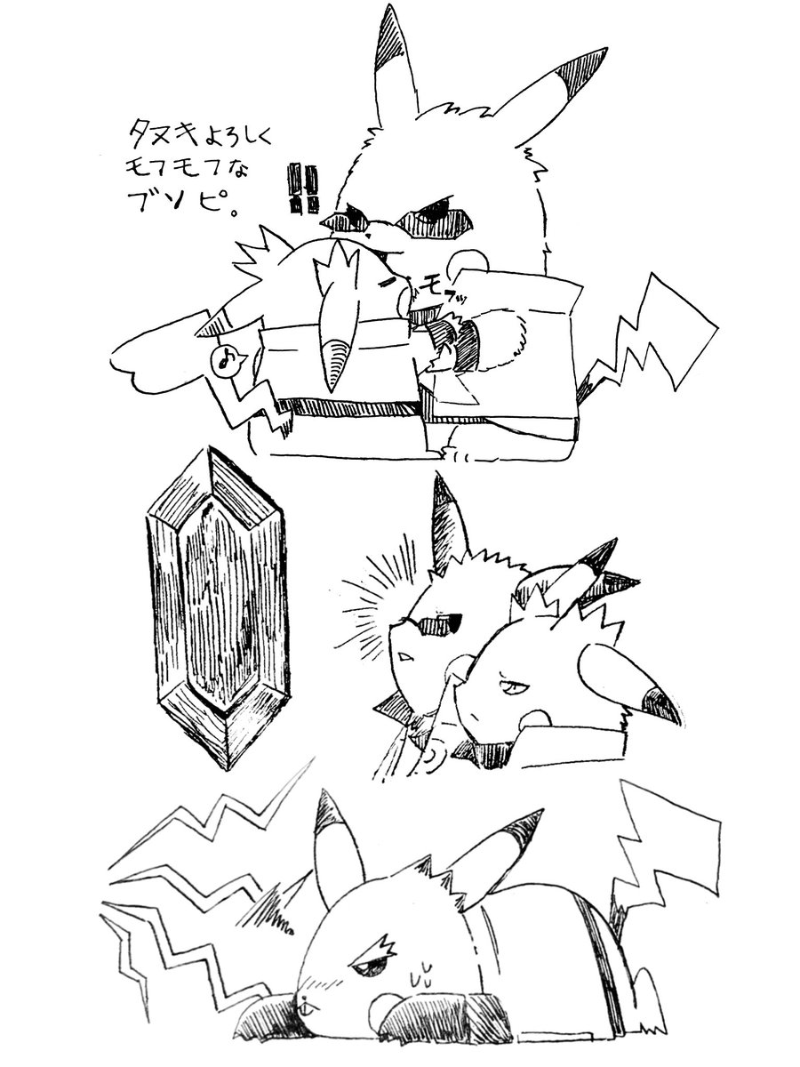 白黒じゃ意味ない気もするが♀バージョンモフモフ暖取りブソピバショピ&amp;任務と相性悪すぎな特務ピカ(タツピ含む)