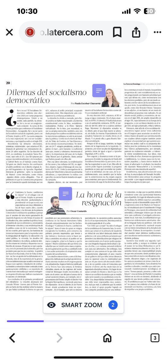 Columnas de Paula Escobar y Oscar Contardo