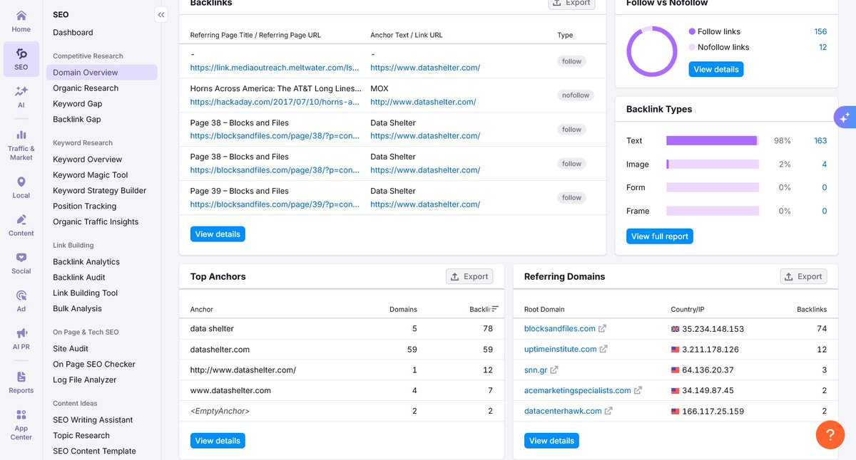 datashelter.com's biggest backlink comes from a blog actually talking about us... Why did we go datashelter.tech ? 😅