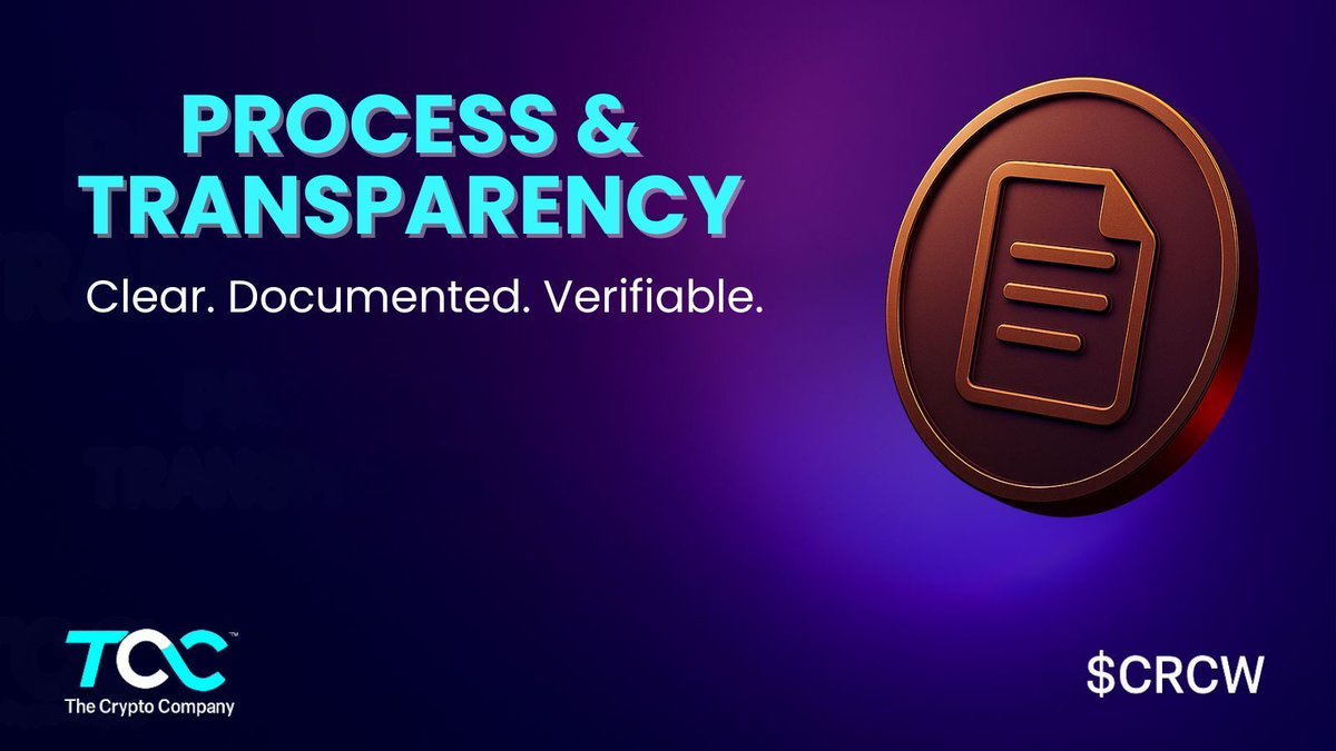TheCryptoCo's tweet image. We don’t predict. We document. Our focus is on systems you can verify, not hype you have to trust. 

🔗 thecryptocompany.com/about 

#Blockchain #Transparency #Crypto $CRCW
