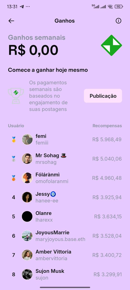 leesc_'s tweet image. VAMOS PARAR DE DEIXAR DINHEIRO NA MESA GALERAA

Toda semana tem uma galera levando grana pra casa por fazerem publicações no @baseapp, e a maioria são posts bem genéricos.

Além dessa distribuição por engajamento, você ainda pode ganhar por pessoas gostarem do seu conteúdo e…
