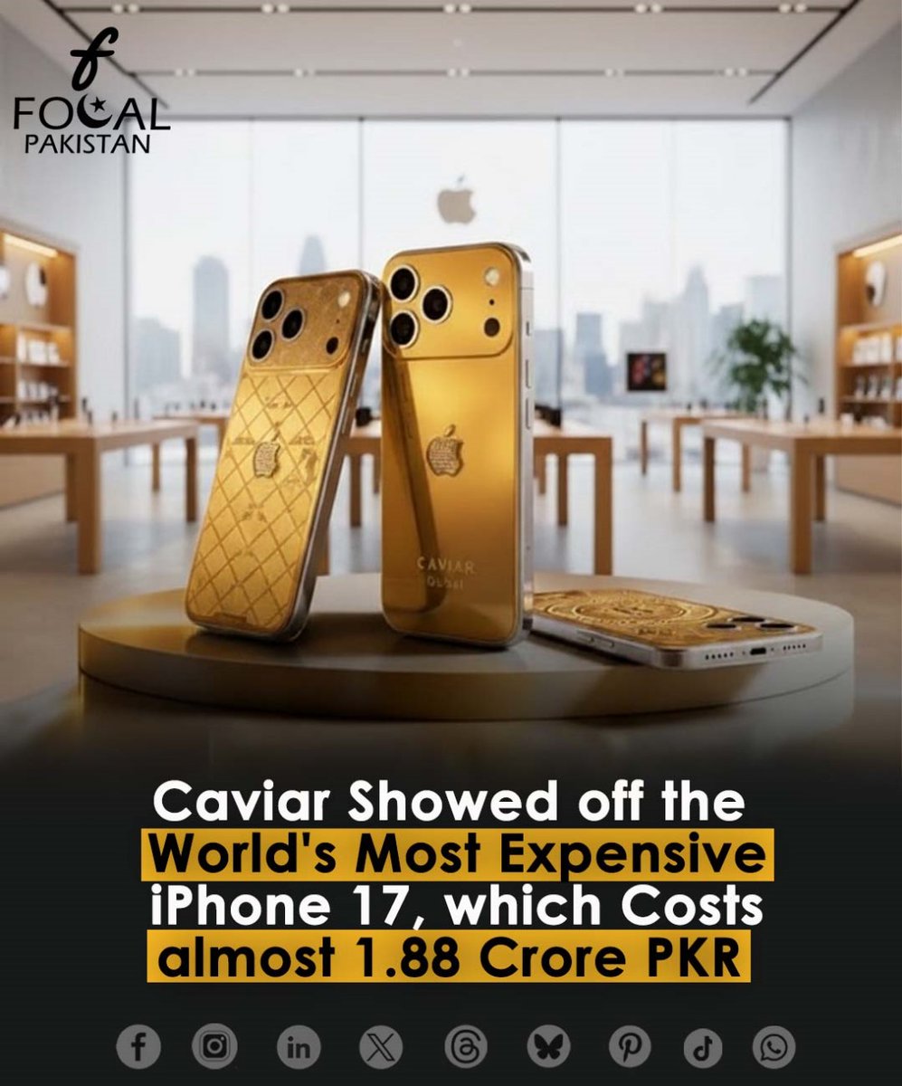 focalpk's tweet image. Caviar Showed off the World&apos;s Most Expensive iPhone 17, which Costs almost 1.88 Crore PKR!

#iPhone17 #Caviar #ExpensiveTech #LuxuryPhone