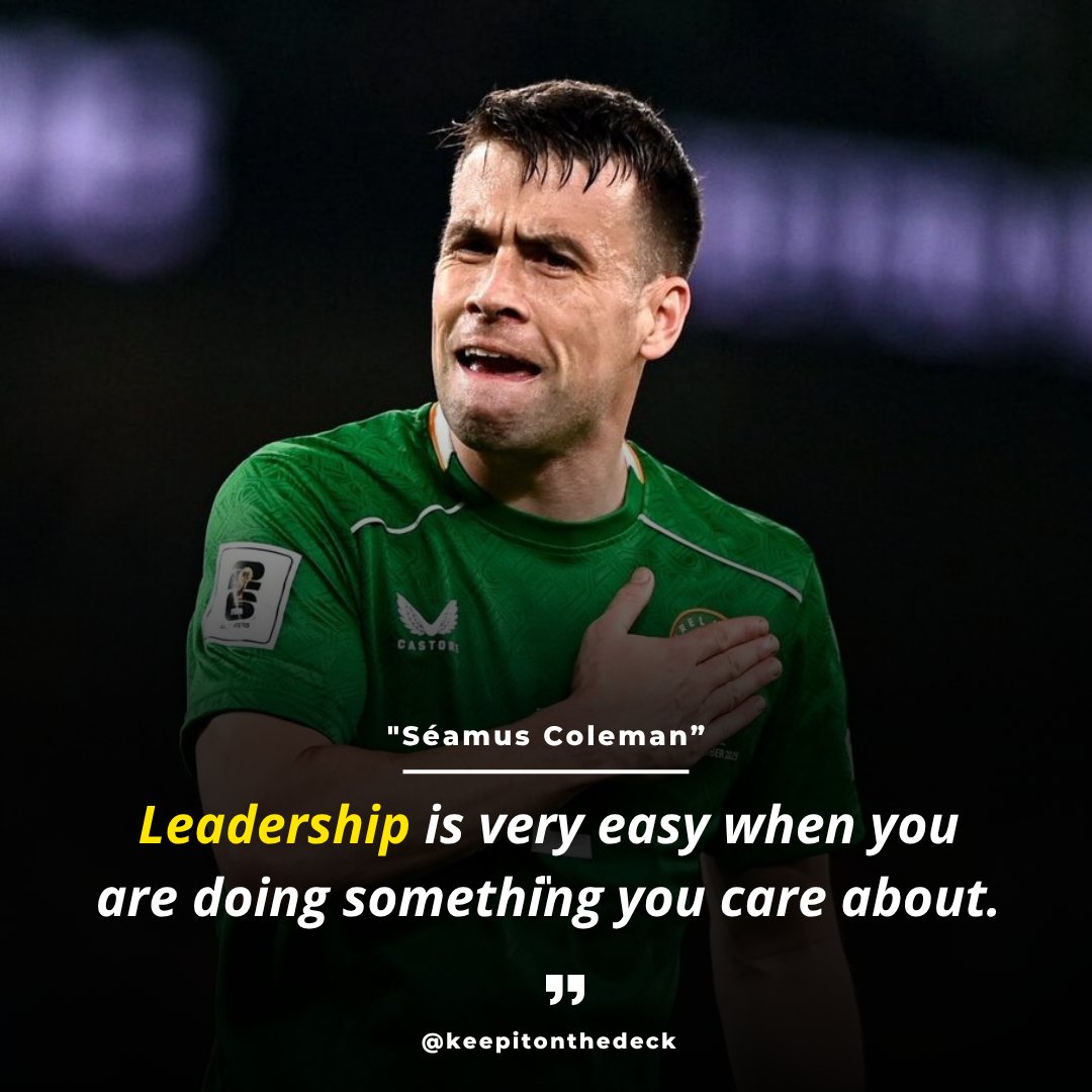 Keepitonthedeck's tweet image. One of the best quotes this page has ever posted!

“Leadership is very easy when you’re doing something you care about.”
– Seamus Coleman on RTÉ Sport before facing Hungary.

Just think about it…
You’re 37.
Your club barely plays you because they think your legs are gone.

Your…