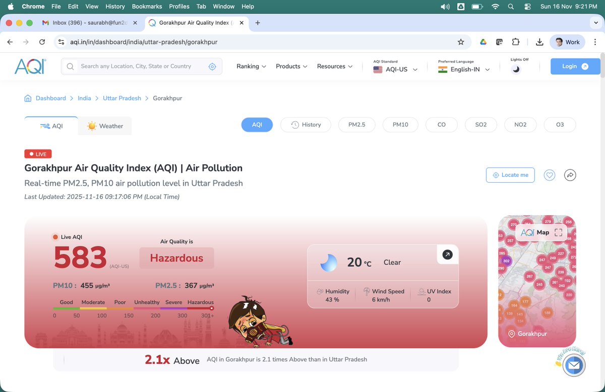 skjsaurabh's tweet image. Contrary to popular opinion, pollution is not a Delhi NCR issue. UP has some of the highest polluting cities in India.
@myogiadityanath sir we need UP to improve its pollution rankings. Specially even Gorakhpur is more polluted than Delhi currently as per aqi.in…