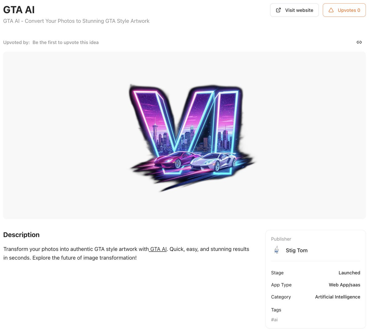 ideakilncom's tweet image. 🎨 GTA AI
Turn your photos into GTA-style masterpieces.

🚗 Neon lights, city vibes, instant results.
💥 Upload → Transform → Done.

👉 ideakiln.com/ideas/gta-ai

#AI #Art #ImageEditing #buildinpublic