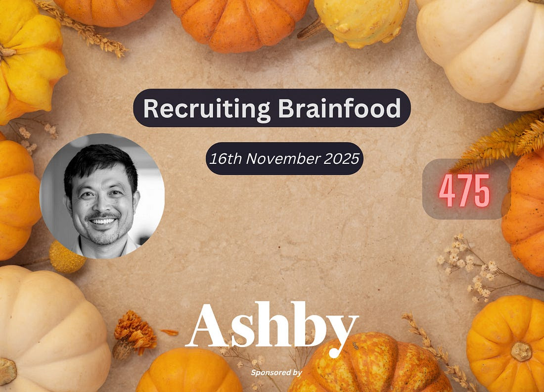 HungLee's tweet image. Recruiting Brainfood - Issue 475
recruitingbrainfood.substack.com/p/recruiting-b…

Quantum Black State of AI 2025, the Future of Sourcing at an inflection point, CV&apos;s as timelines for career momentum and 10K workers wearing go-pro&apos;s to train AI on fine fingered assembly work...