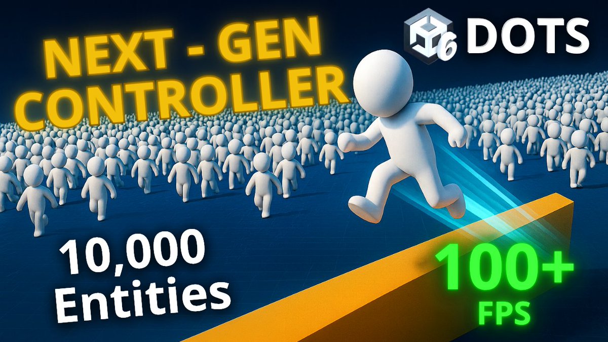 Just released a deep dive into how I’m building a high-performance Character Controller using Unity DOTS &amp; Physics — handling 10,000 entities at 100+ FPS.
If you're into ECS, movement systems, or high-performance Unity workflows, this one’s for you.
Link in the next post 👇