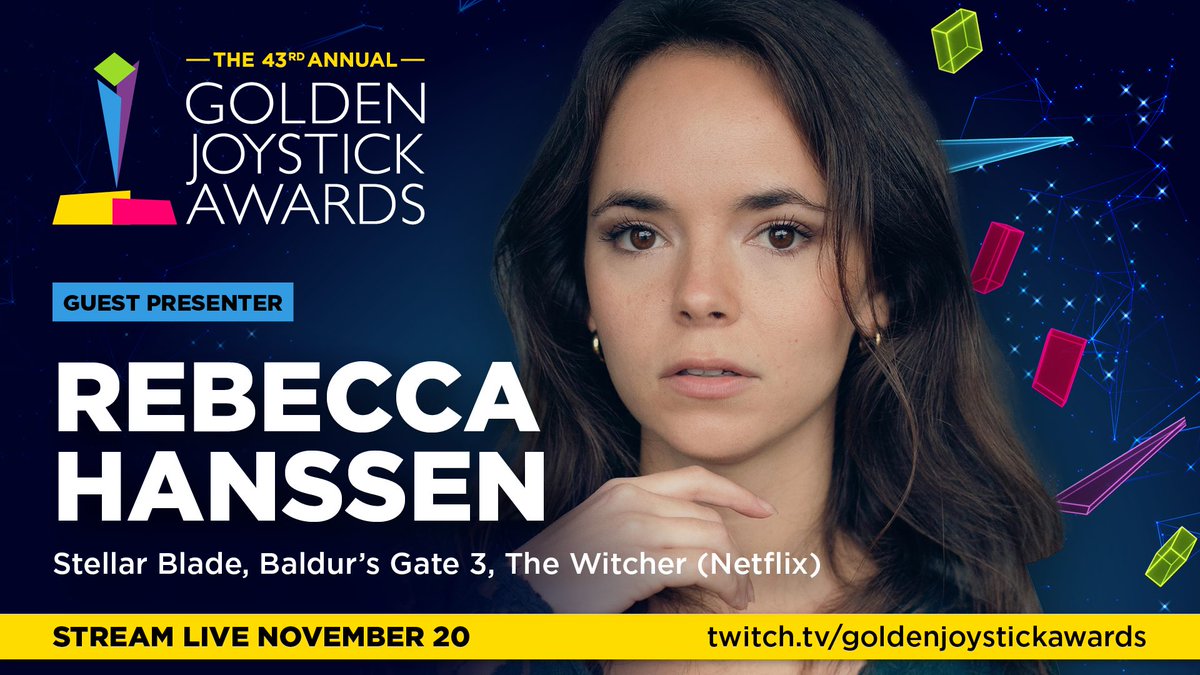 We are thrilled to announce that  <a href="/RebeccaHanssen/">Rebecca Hanssen</a> (Queen Meve in The Witcher and Alfira in Baldur’s Gate 3) will be joining us to crown the winner of Best Game Adaptation 👑

Watch the awards live on Twitch or YouTube on Thursday, Nov 20! 

Set a reminder to watch the show here: