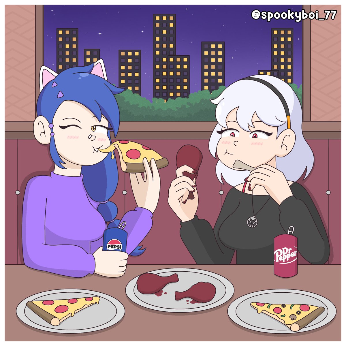 絵です Pizza night! 🍕😋 #Lexa #Erisa #FortniteArt #Fortnite #フォート