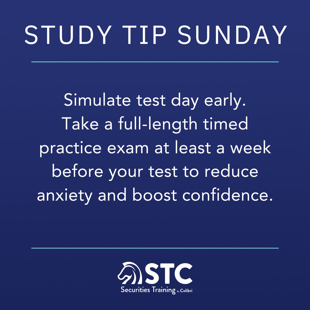 stcseries7's tweet image. Practice like it’s game day! Timed exams = confidence on test day. #SIEPrep #StudyTips
