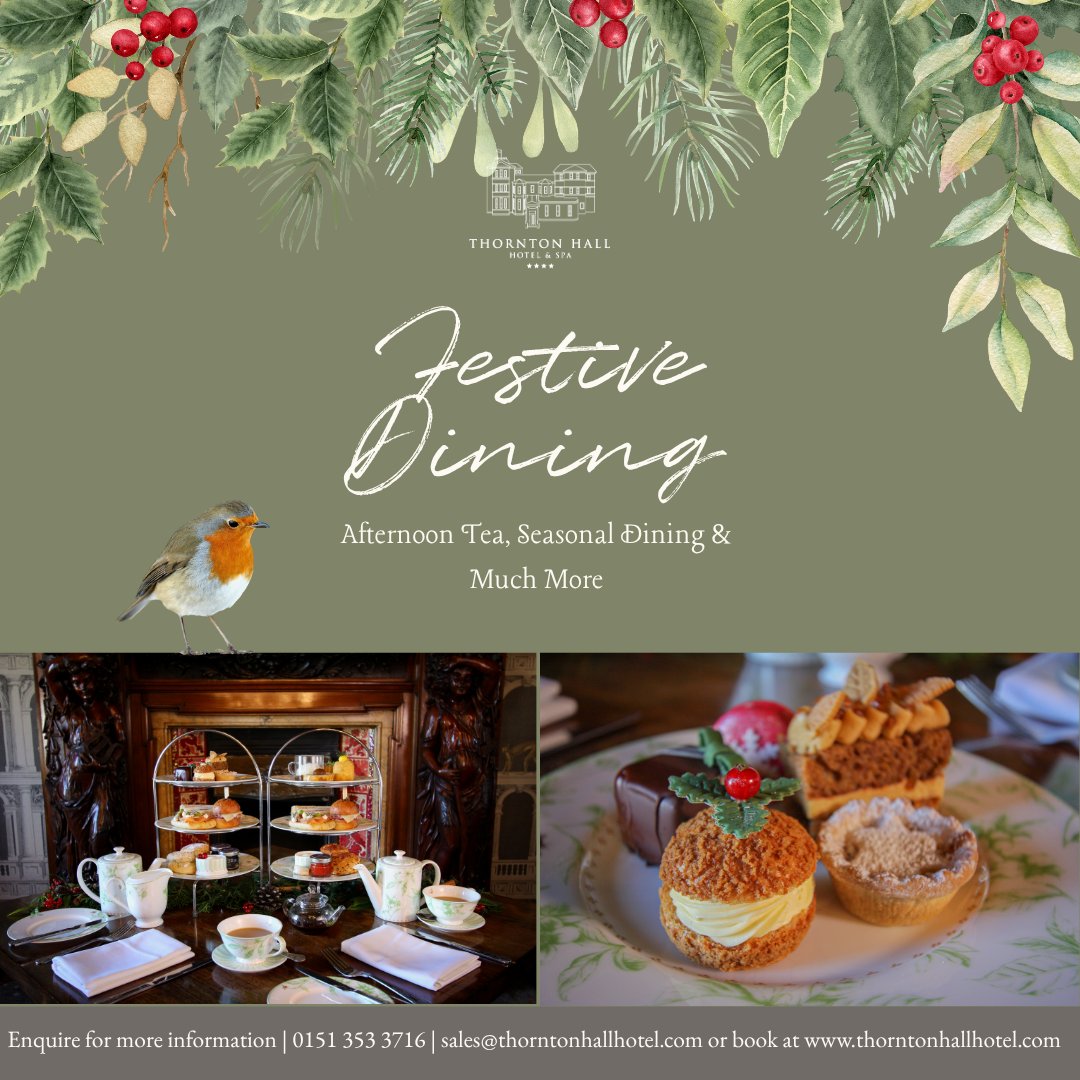 thornton_hall's tweet photo. Enjoy a delicious bite this winter with our incredible festive afternoon tea & dining menu.😋
Available from 1st December, celebrations can last an entire month...not just a few days! 🎄
#WinterIndulgence #ThorntonHall #GourmetExperience #FestiveAfternoonTea #TeaTime https://t.co/dcBZbLY3cs