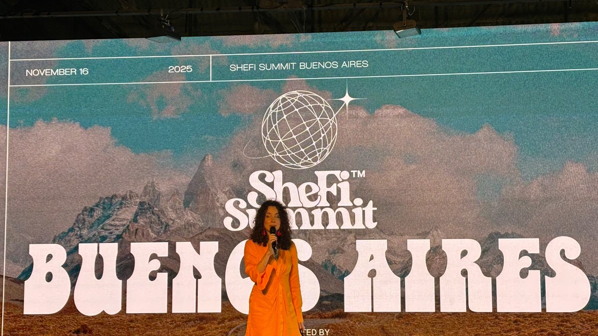 blnpvst's tweet photo. . @maggielove_ 
 officially opening SheFi Summit Buenos Aires 🇦🇷💕  The frontier is feminine 🔥 
@shefiorg https://t.co/IKD3AlwyE6