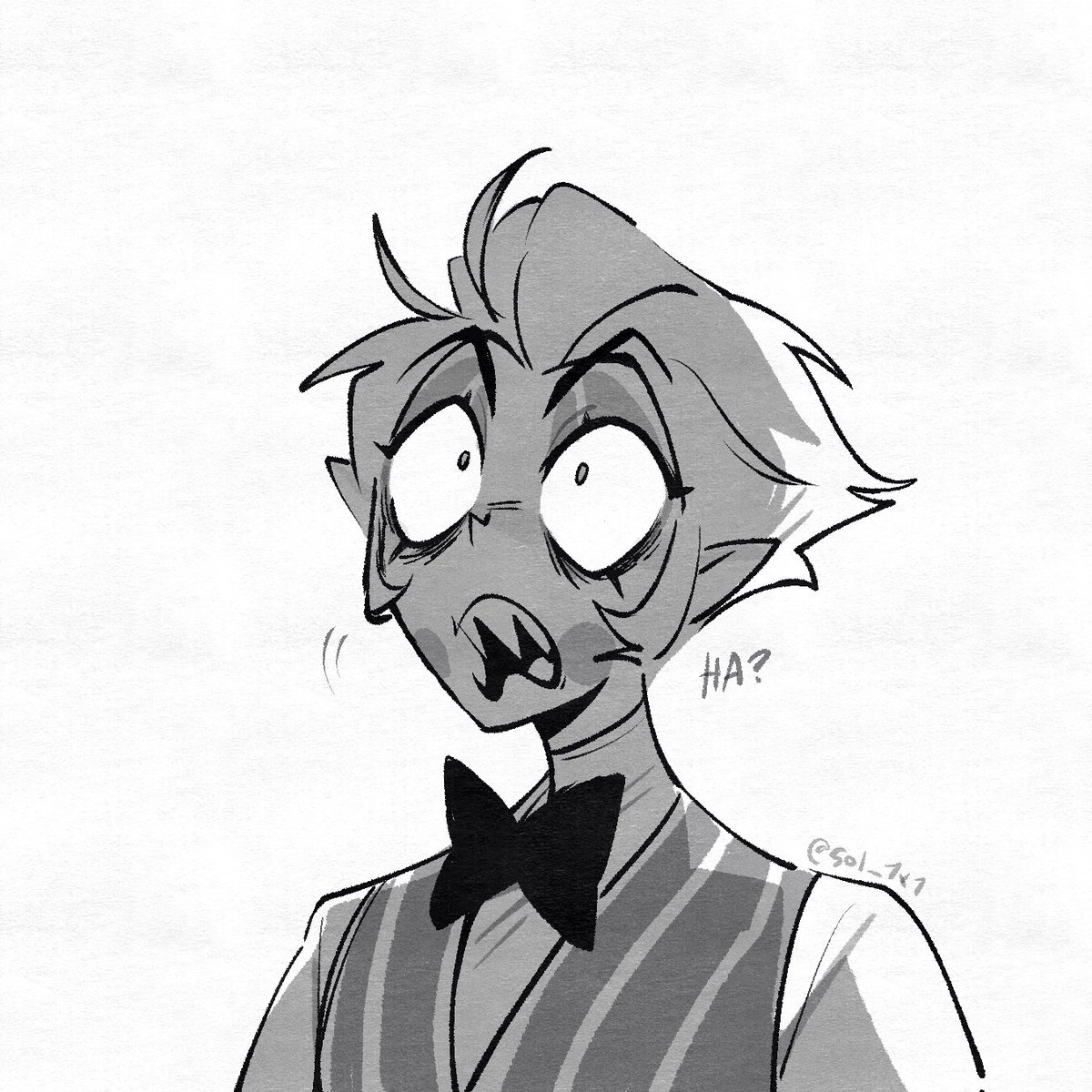 Reposting this really old comic
 ( I LOVE wiping off his smile )

#radioapple #HazbinHotel