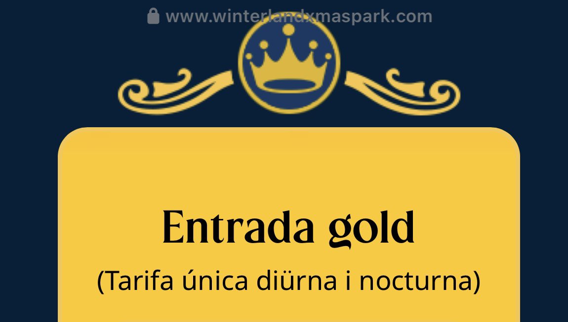 Nataliamast's tweet photo. Com pot ser que faltin 3 setmanes perquè obri el @winterlandpark i les entrades “nocturnes” (52€) estiguin exhaurides … però les gold (119€), amb entrada a qualsevol hora, estiguin disponibles? Per aforment no és! Serà que l’entrada gold val més del doble? #WinterlandXmasPark https://t.co/kQAoS0JMnp
