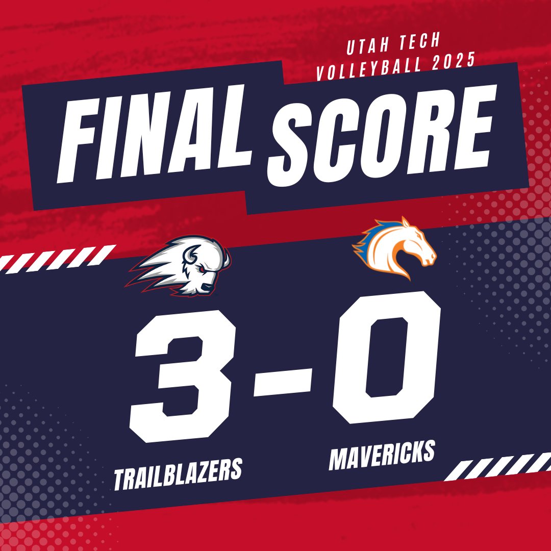 A 12th straight-set victory of the season on Saturday gives @utahtech_vb the WAC regular season championship! 🏆#UtahTechBlazers #utahtech #trailblazers #utahtechvb #wacsports #soutahgameday #ncaa #volleyball