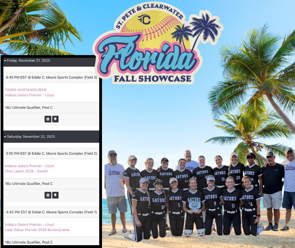 Headed south. Sitting at 26-6-1 the crew heads to Florida this weekend. <a href="/GrimesMak2029/">Makenzie Grimes 2029</a> <a href="/nora_b_5/">Nora Bauermeister</a> <a href="/Holliehaberstr2/">Holliehaberstroh</a> <a href="/KJbergen36/">KJ Bergen 36</a> <a href="/CambellCast29/">Cambell Casteel 2029</a> <a href="/PiperPhillips27/">Piper Phillips</a> <a href="/Ashlyn_Hittle28/">Ashlyn Hittle</a> <a href="/VMcGlothlin55/">Vanessa Mcglothlin</a> <a href="/KinsJohnson14/">Kinsley Johnson</a> <a href="/Amelia_Martin09/">Amelia</a> <a href="/audreyjo2028/">Audrey Sullivan</a> <a href="/bennettsauri11/">Bennett Sauri 2028</a> <a href="/brooklynwid35/">Brooklyn Widegren</a> <a href="/Sydfrank12/">Sydnee Frank (2028)</a>