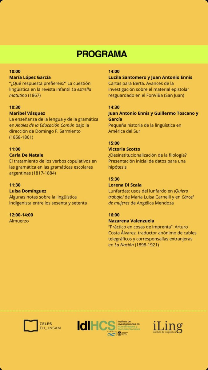 MJGarciaFolgado's tweet image. El día 20, nuestros colegas de @ILinguistica participan en la interesante jornada Filología, Lingüística y Archivo en la @unsamoficial 
#histlx #HistoriaGramaticaEscolar