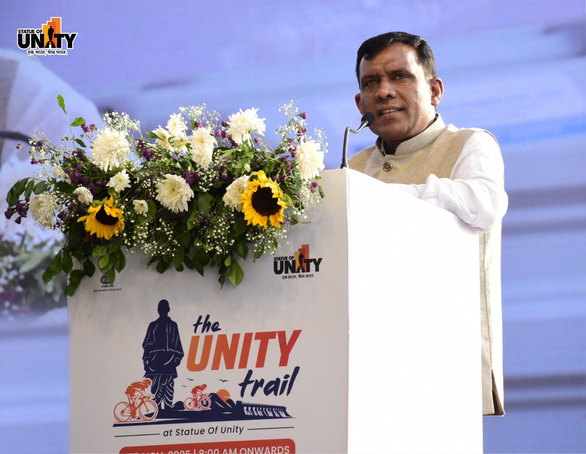 souindia's tweet image. The journey begins!

The event started today with great enthusiasm, setting the tone for two days of thrilling Unity Trails cycling.#EktaNagar #StatueOfUnity #150YearsOfSardarPatel