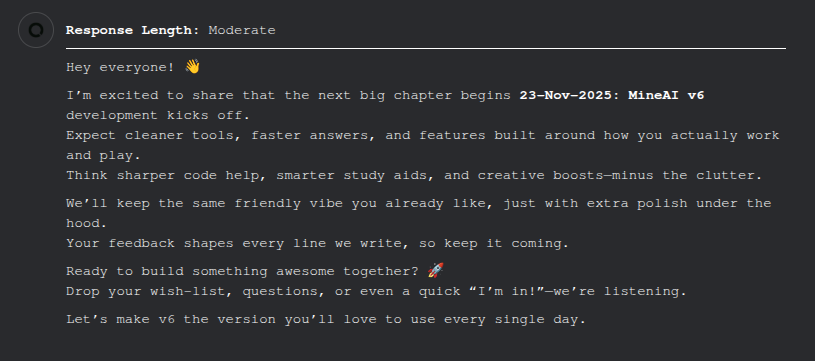 CoreMine0's tweet photo. Latest Chat Conversation From MineAI

Visit AI: https://t.co/8sWZzs08xQ
Discord Server:
https://t.co/4BEKF9D3Ce https://t.co/y0vu4aSjnW