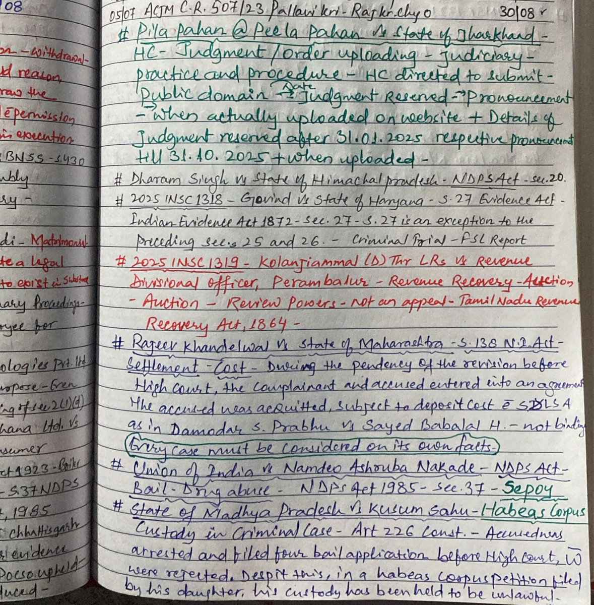 One subscriber of ours reads our #SupremeCourt Daily Digests everyday and notes all Judgments in his Diary. We are proud of our subscribers like this: