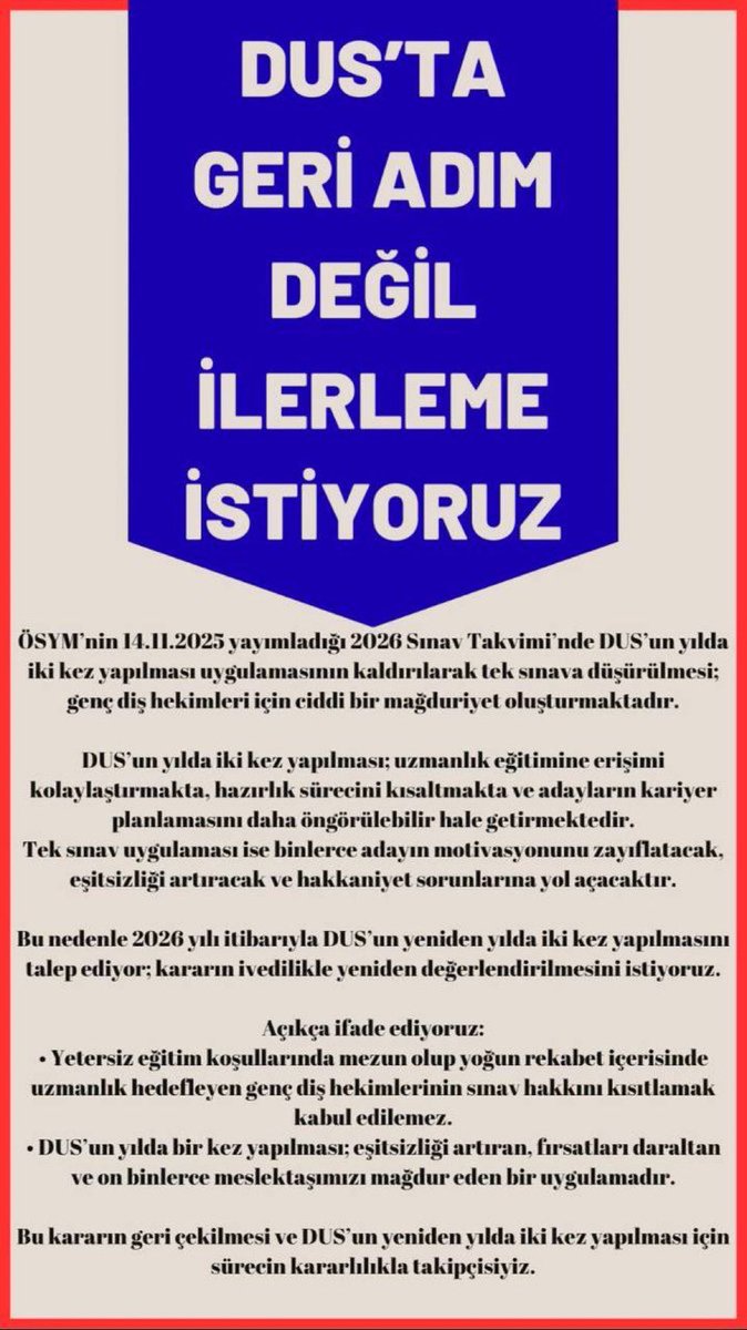 Genç diş hekimlerimizle birlikte biz de ısrar ediyoruz!

#dusu2letakvimigüncelle