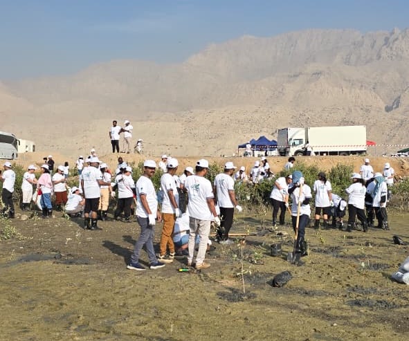 Today, EEG planted 2,000 mangrove trees at Seih Al Qurum, RAK with <a href="/epdarak/">هيئة حماية البيئة والتنمية في رأس الخيمة</a> &amp; <a href="/AsterVolunteers/">AsterVolunteers</a> This brings our total to 2,151,494 trees
Mangroves protect coasts, store carbon &amp; support marine life — contributing to 186,239.71 MT CO₂ reduced since 2007. Together for a greener UAE