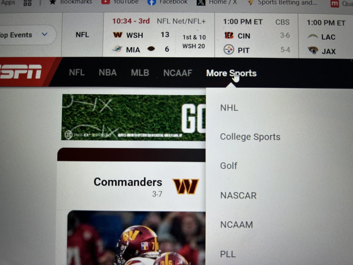 Somebody at <a href="/espn/">ESPN</a> is gonna have to explain to me how I’m supposed to take them seriously as the “home” of the <a href="/NHL/">NHL</a> when they have the league listed under the “More Sports” tab.