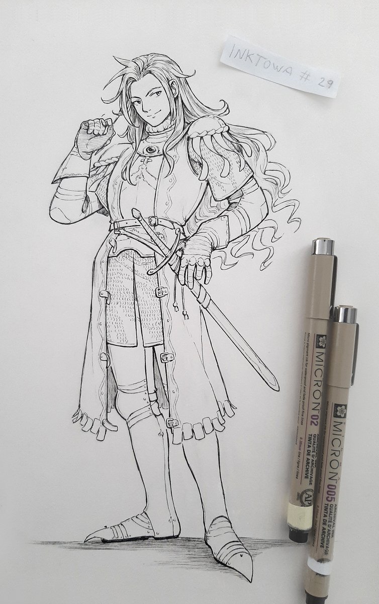 Towa27_Art's tweet image. Day 29 - Zelos Wilder (Tales of Symphonia)
I honestly really enjoy drawing those more flashy armored outfits! #inktober #talesof