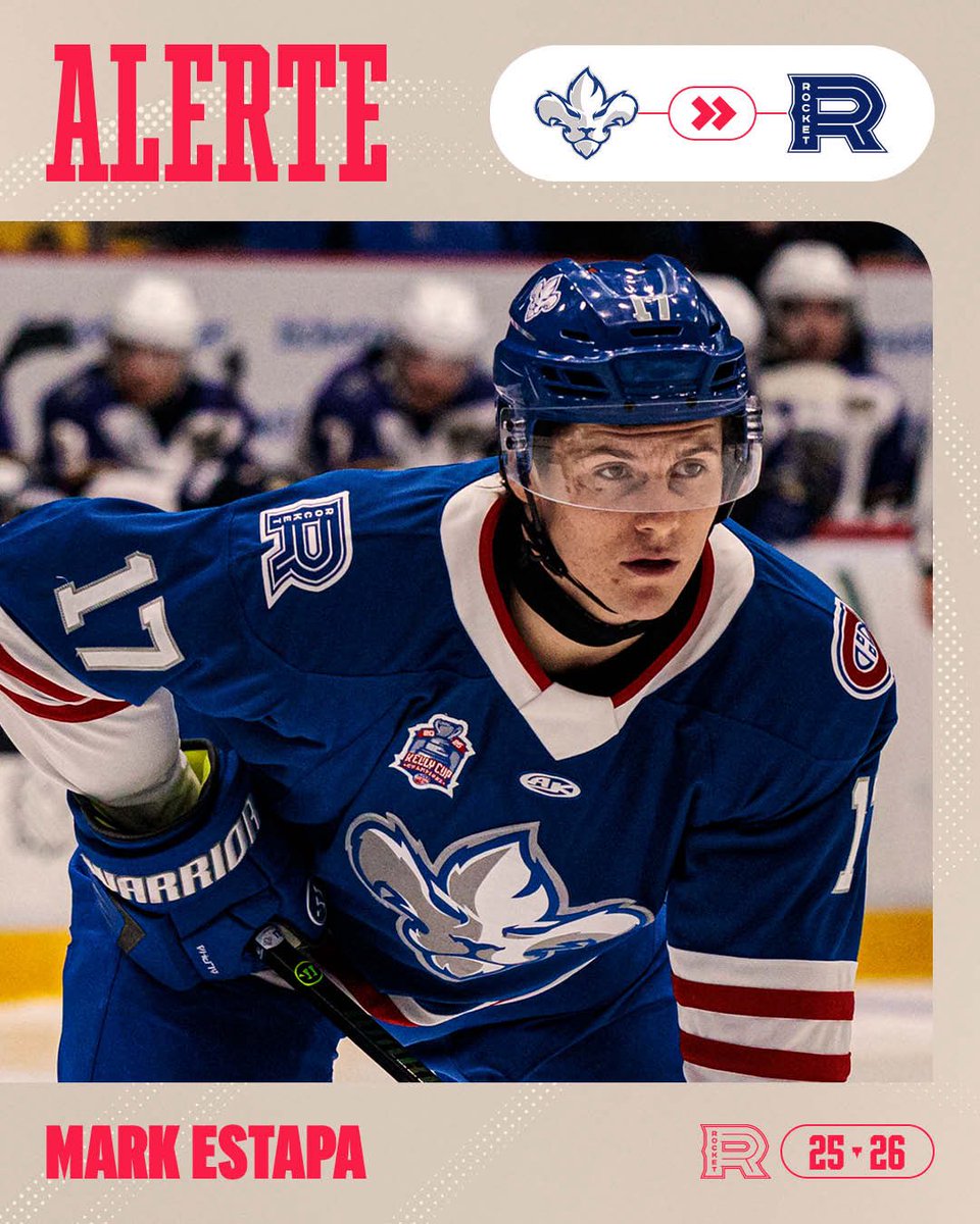 Le Rocket a rappelé les attaquants Joe Dunlap et Mark Estapa des Lions de Trois-Rivières.

Forwards Joe Dunlap and Mark Estapa have been recalled from the Trois-Rivières Lions.