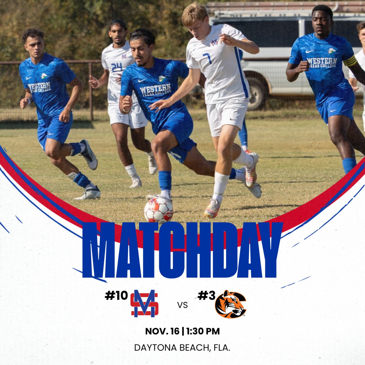 🚨⚽MATCHDAY⚽🚨

The Murray State College men's soccer team battles No. 3 Cowley College in their first match of the NJCAA Division I Men's Soccer Championship today!

⏰: 1:30 P.M.
📹: njcaa.org/network/champi…
📈: njcaastats.prestosports.com/sports/msoc/20…
📍: Daytona Beach, Fla.

#GoAggies