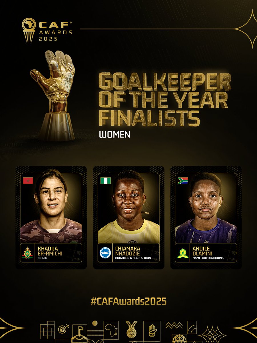 CAF_Online's tweet photo. 𝗚𝗼𝗮𝗹𝗸𝗲𝗲𝗽𝗲𝗿 𝗼𝗳 𝘁𝗵𝗲 𝗬𝗲𝗮𝗿 (𝗪𝗼𝗺𝗲𝗻) - 𝗙𝗶𝗻𝗮𝗹𝗶𝘀𝘁𝘀

#CAFAwards2025 https://t.co/vBXJ82ibqQ