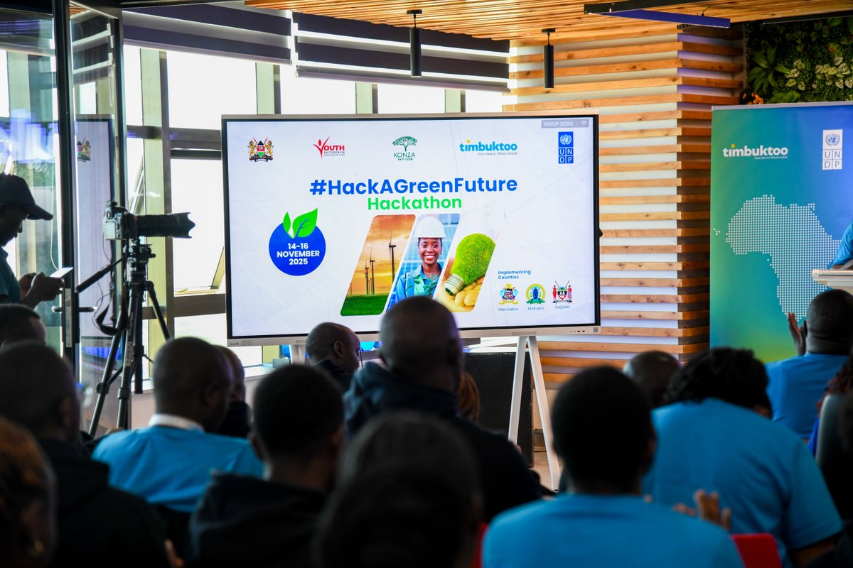 UNDPKenya's tweet photo. 💪The final day of the #HackAGreenFuture Hackathon, powered by the #timbuktoo GreenTech Hub at Konza Technopolis, wrapped up with incredible energy, creativity, and county-driven problem-solving led by Guest of Honor, Konza Technopolis CEO @jpokwiri 

His presence reinforced Konza’s and timbuktoo’s commitment to driving Kenya’s innovation and sustainability journey. 🌍

@konzatech @timbuktooafrica