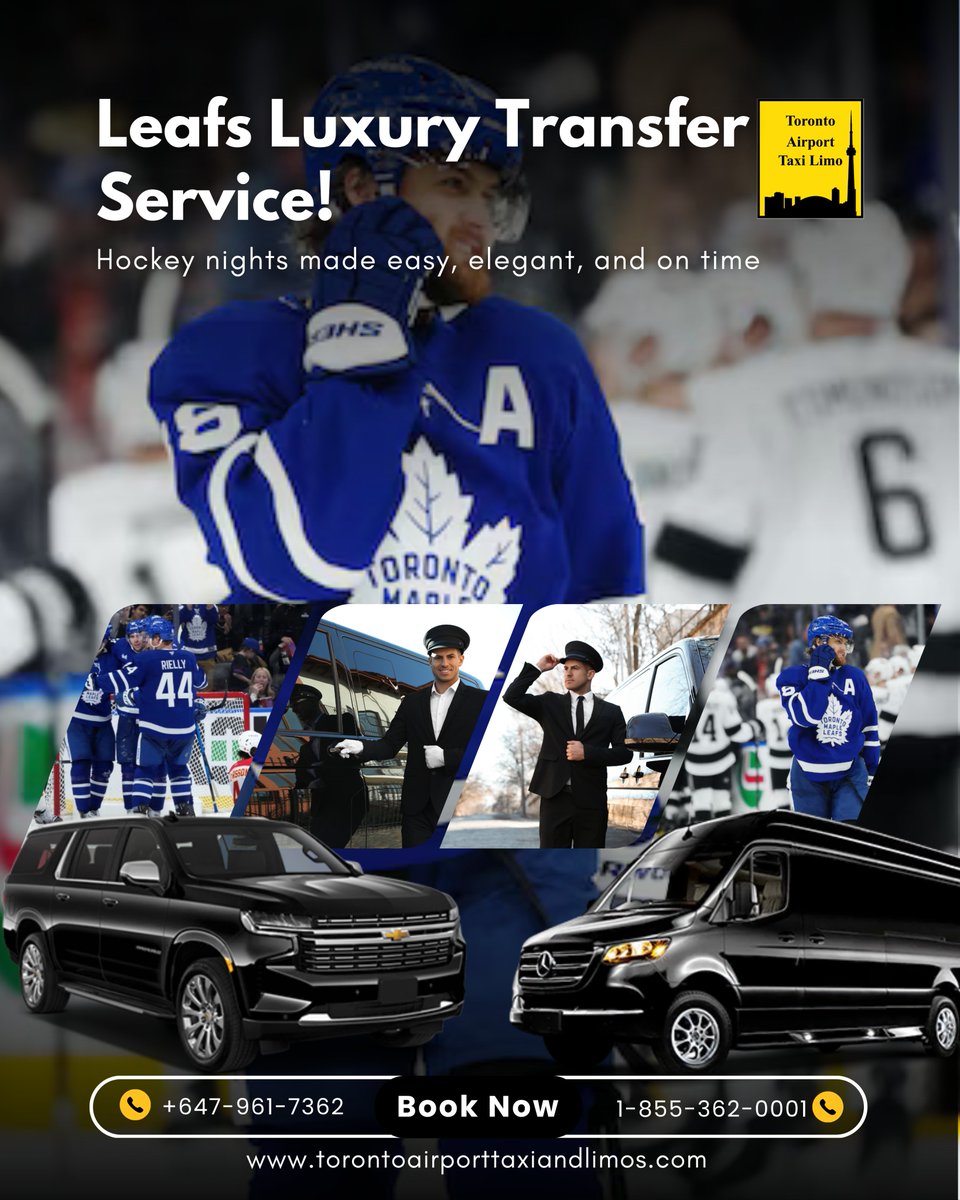 TorontoAir91020's tweet image. ✨ Experience Hockey Nights the Luxury Way! ✨
Looking for stress-free, elegant, and on-time rides to Leafs games? 🚗

🔥 torontoairporttaxiandlimos.com to book instantly!

#LeafsGame #TorontoLeafs #LuxuryTransfer #TorontoLimo #GameNightRide #YYZTransport #TorontoChauffeur #HockeyNight