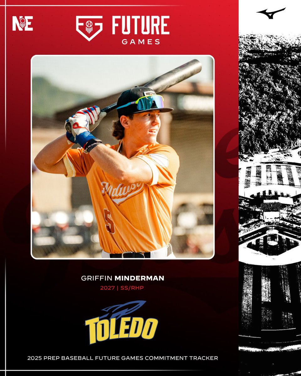 PrepBaseballNE's tweet image. #𝐏𝐁𝐅𝐆𝟐𝟓: 𝐂𝐨𝐦𝐦𝐢𝐭𝐦𝐞𝐧𝐭 𝐔𝐩𝐝𝐚𝐭𝐞 ✅

+ &apos;27 SS/RHP Griffin Minderman (Papillion LaVista South) has committed to University of Toledo.

Minderman was a member of #TeamMidwest🌽 at the 2025 Prep Baseball Future Games and is currently ranked 7th in the state.

👤:…